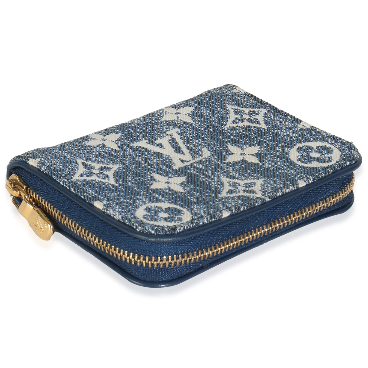 Bleu Denim Monogram Jacquard Zippy Coin Purse