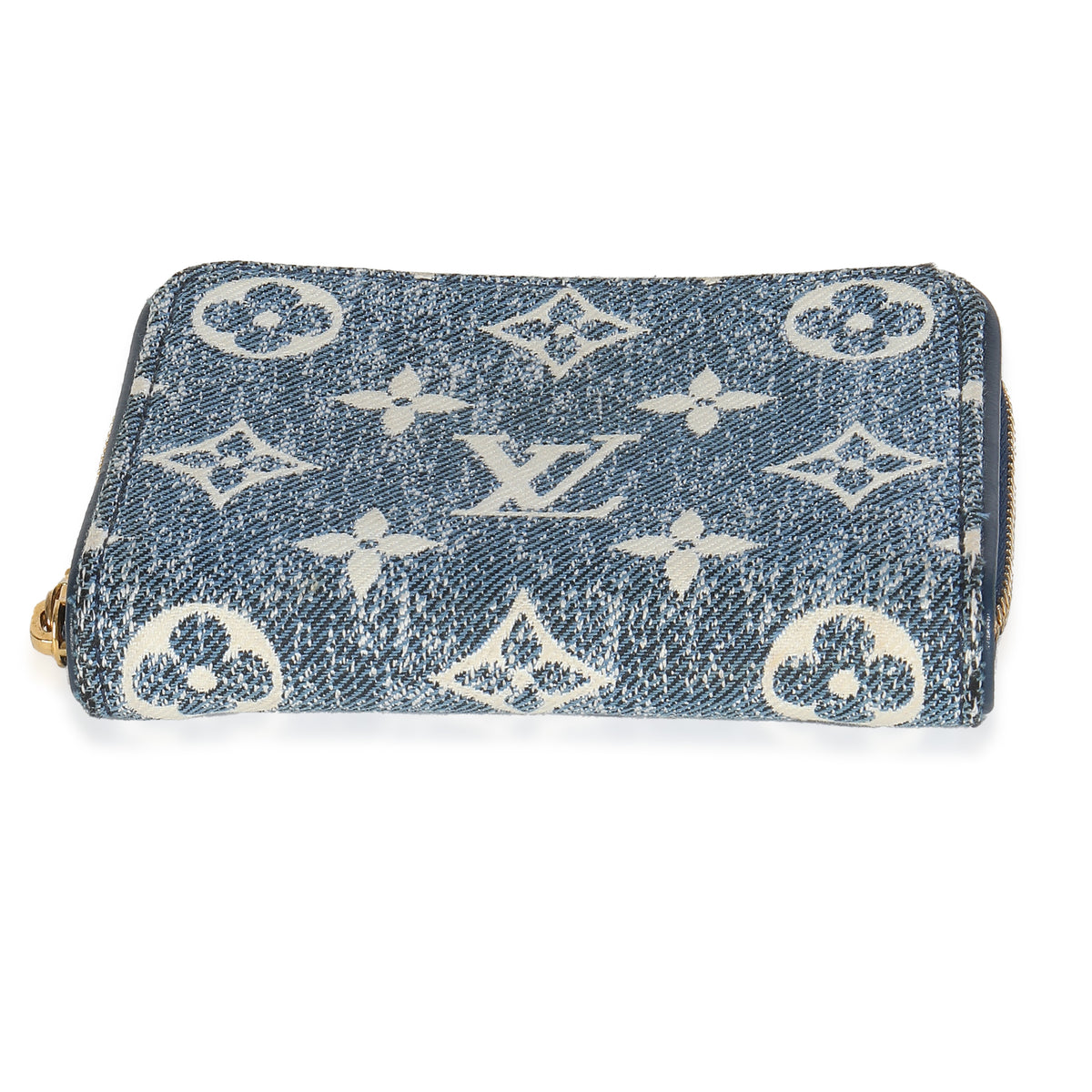 Bleu Denim Monogram Jacquard Zippy Coin Purse