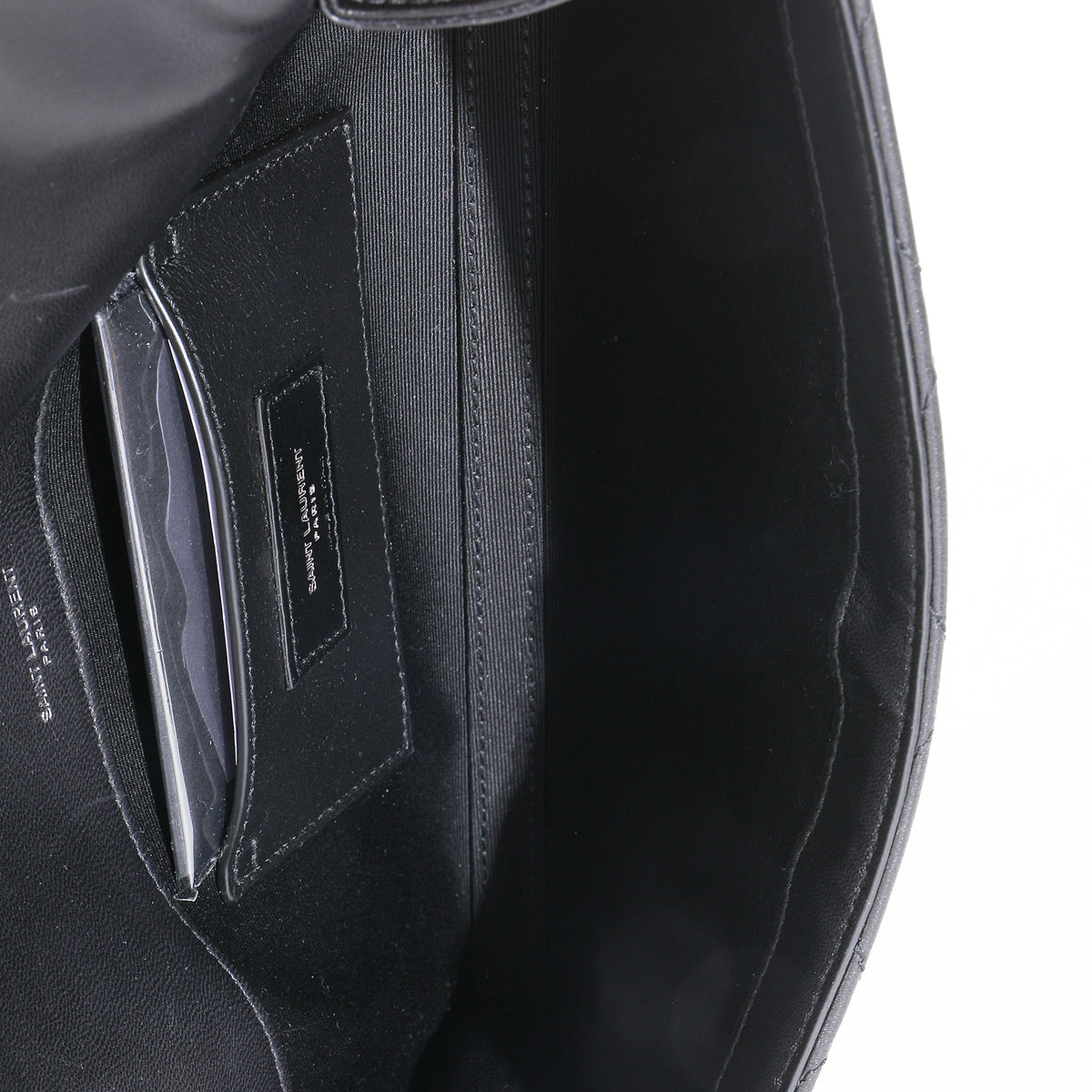 Black Lambskin Quilted Kate Clutch