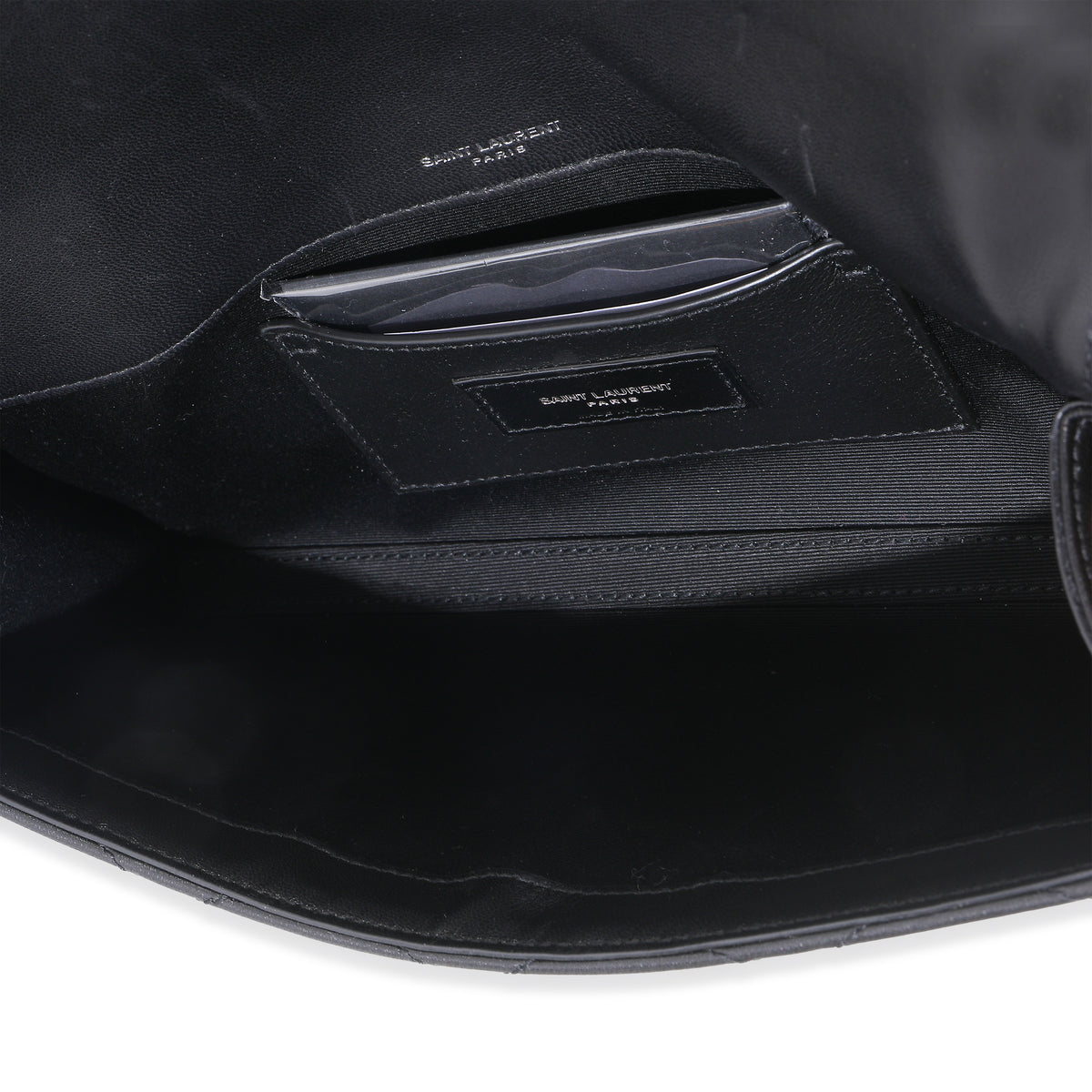 Black Lambskin Quilted Kate Clutch