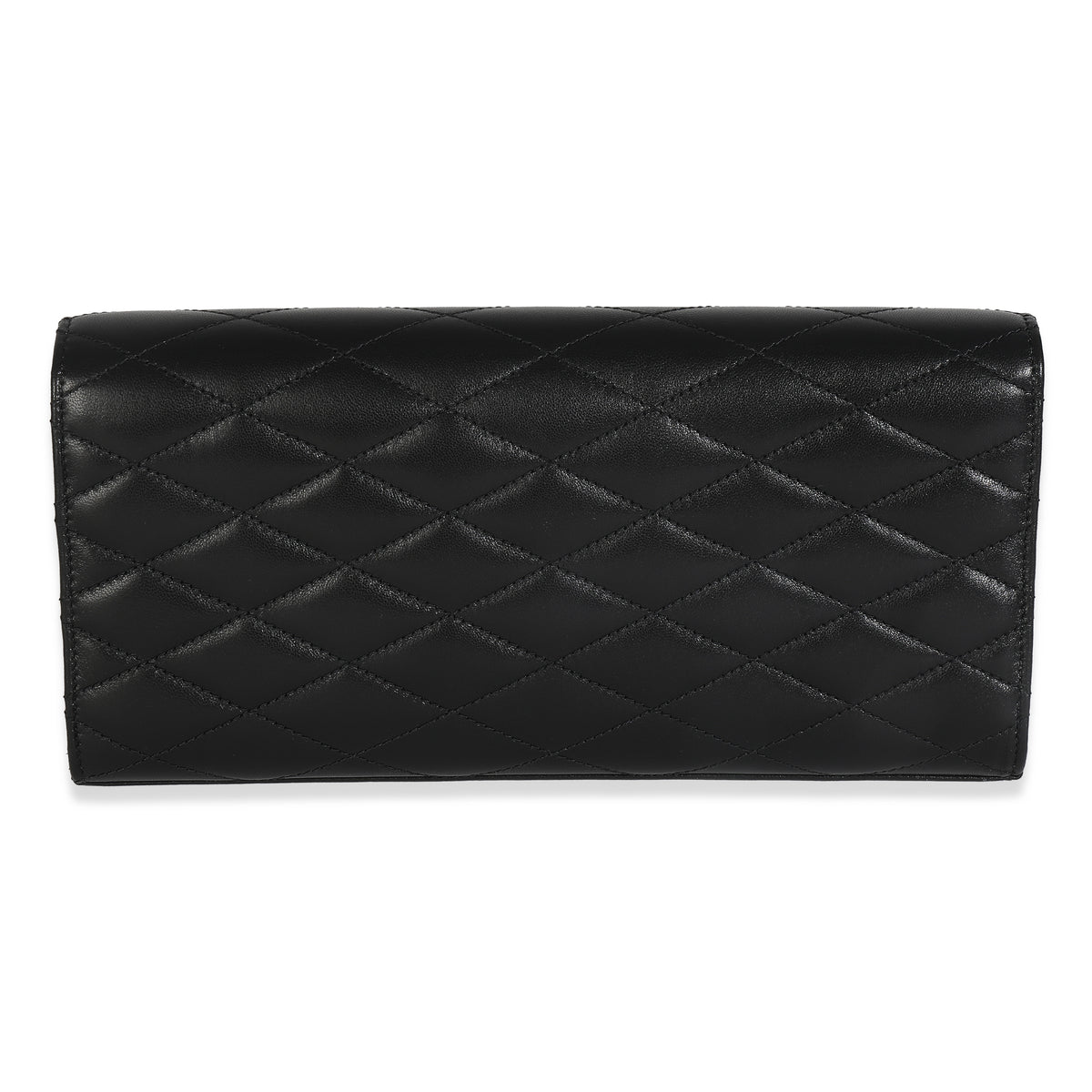 Black Lambskin Quilted Kate Clutch