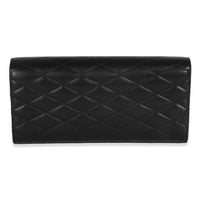 Black Lambskin Quilted Kate Clutch