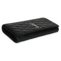 Black Lambskin Quilted Kate Clutch
