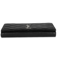 Black Lambskin Quilted Kate Clutch