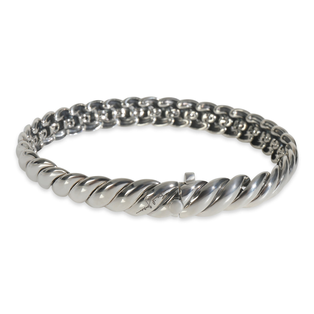 Sterling Silver  Sculpted Cable Bracelet