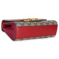 GG Supreme Red Pink Moon Calfskin Small Padlock Shoulder Bag