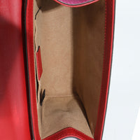 GG Supreme Red Pink Moon Calfskin Small Padlock Shoulder Bag