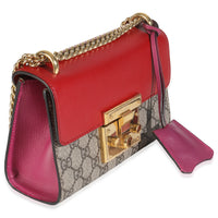 GG Supreme Red Pink Moon Calfskin Small Padlock Shoulder Bag