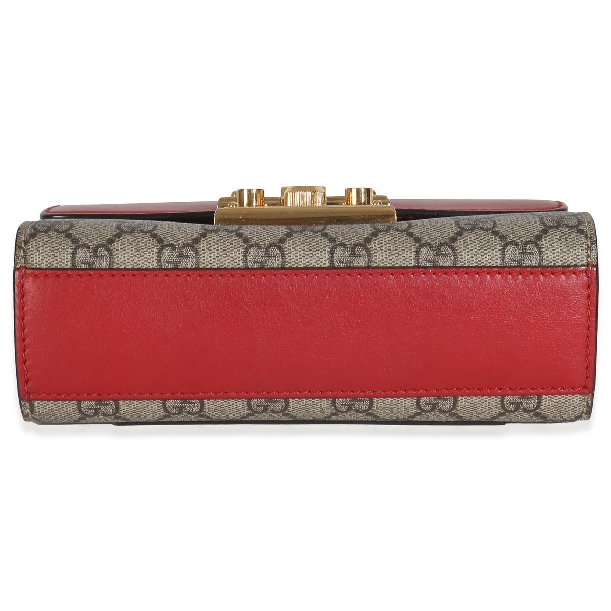 GG Supreme Red Pink Moon Calfskin Small Padlock Shoulder Bag