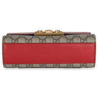 GG Supreme Red Pink Moon Calfskin Small Padlock Shoulder Bag