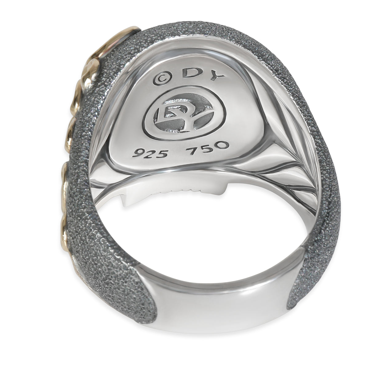 Yellow Gold & Sterling Silver  Waves Skull Ring