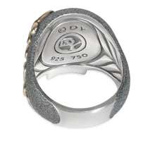 Yellow Gold & Sterling Silver  Waves Skull Ring