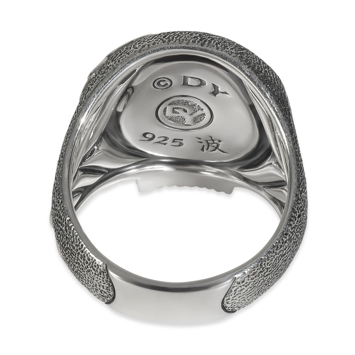 Sterling Silver Diamond Waves Skull Ring