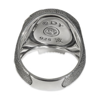 Sterling Silver Diamond Waves Skull Ring