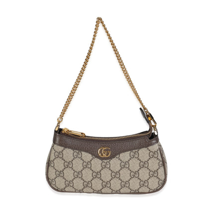 GG Supreme Monogram Textured Dollar Calfskin Mini Ophidia Chain Bag