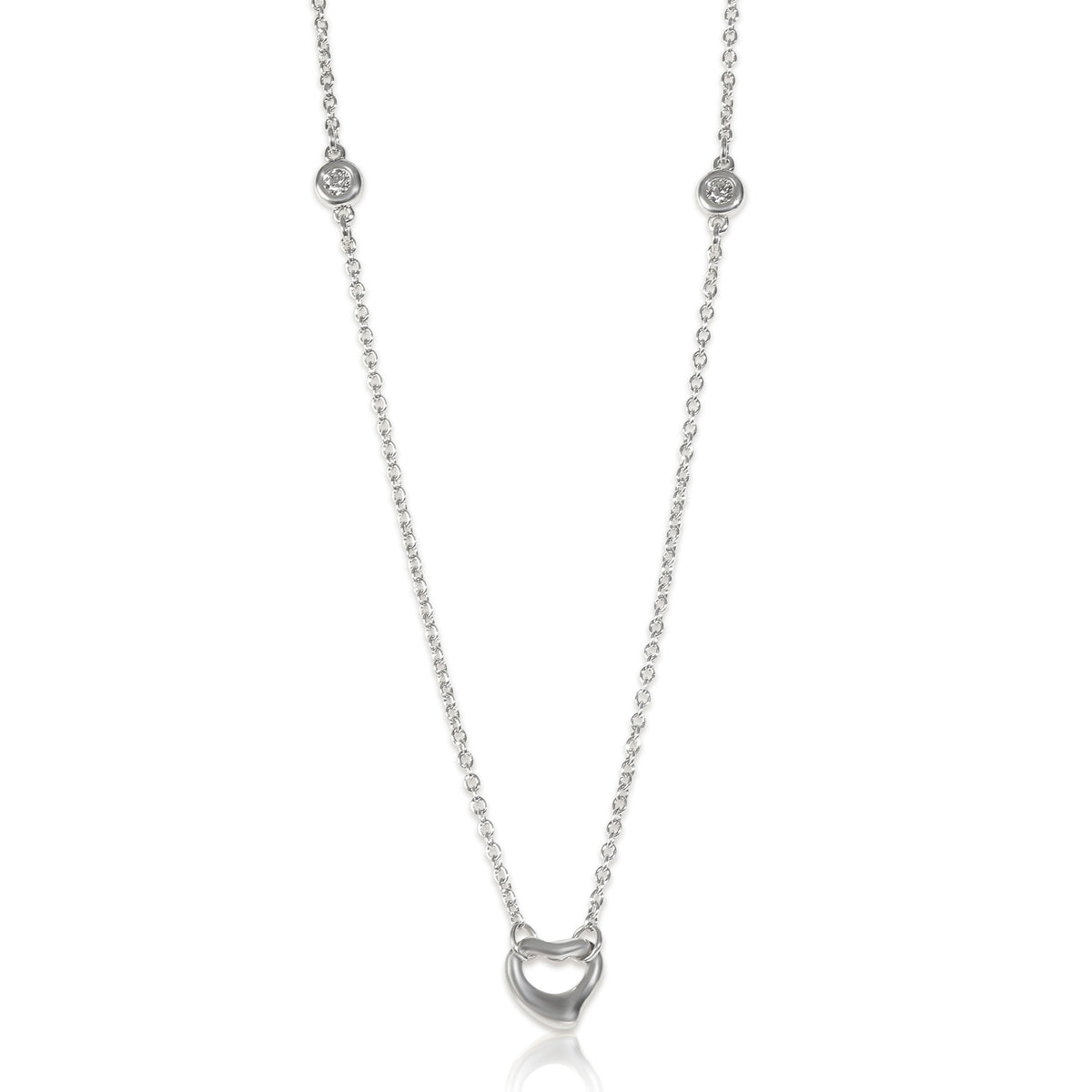Sterling Silver Diamond Elsa Peretti Diamonds By The Yard Necklace