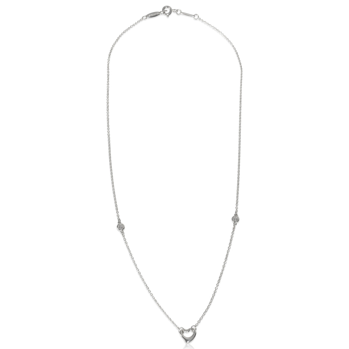 Sterling Silver Diamond Elsa Peretti Diamonds By The Yard Necklace