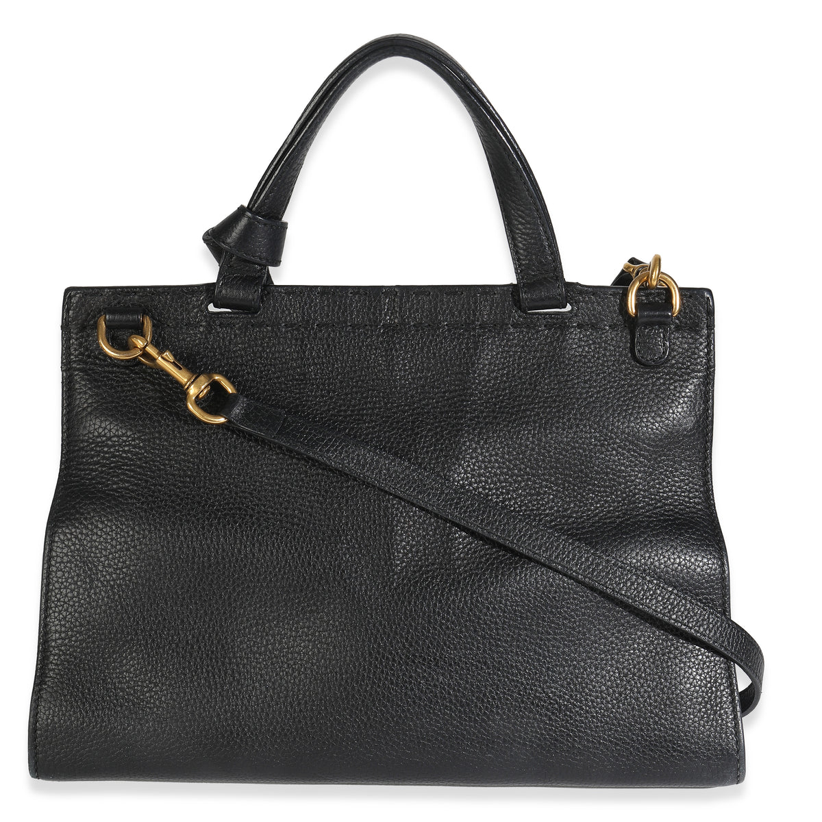 Calfskin Small GG Marmont Top Handle Bag Black