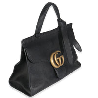 Calfskin Small GG Marmont Top Handle Bag Black