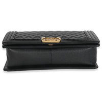 Black Quilted Caviar New Medium Boy HandBag