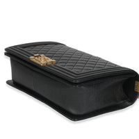 Black Quilted Caviar New Medium Boy HandBag