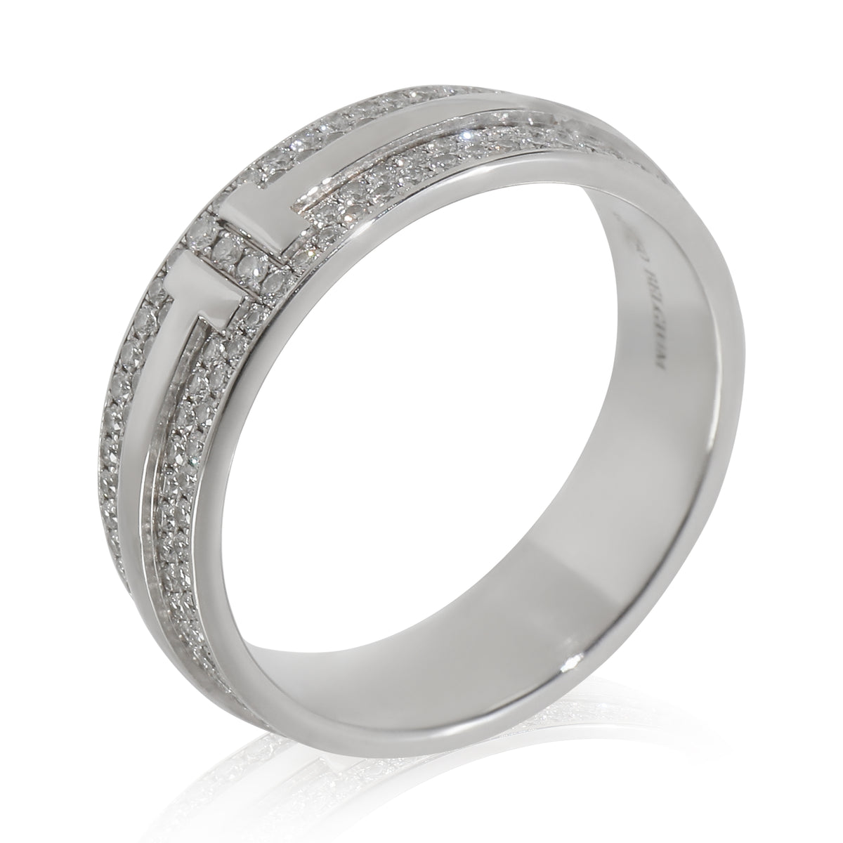 Tiffany & Co. White Gold Diamond Tiffany T Wide Ring av