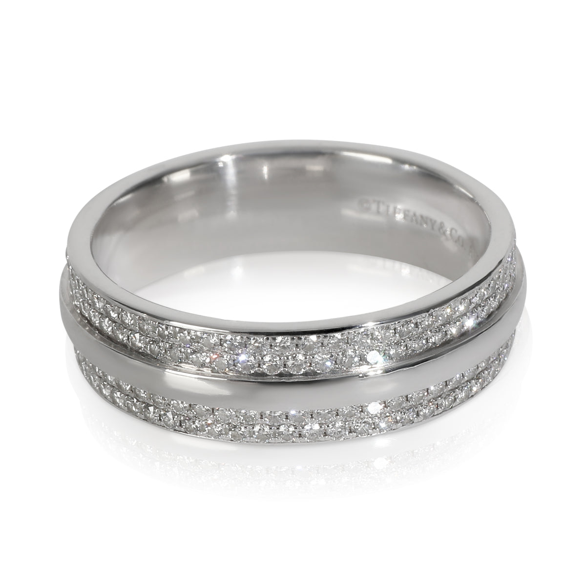 Tiffany & Co. White Gold Diamond Tiffany T Wide Ring bv