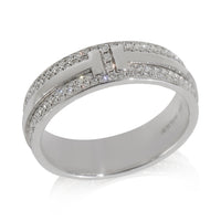 Tiffany & Co. White Gold Diamond Tiffany T Wide Ring clasp