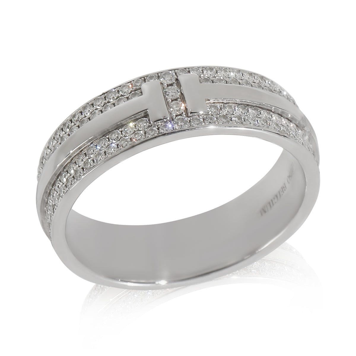 Tiffany & Co. White Gold Diamond Tiffany T Wide Ring clasp