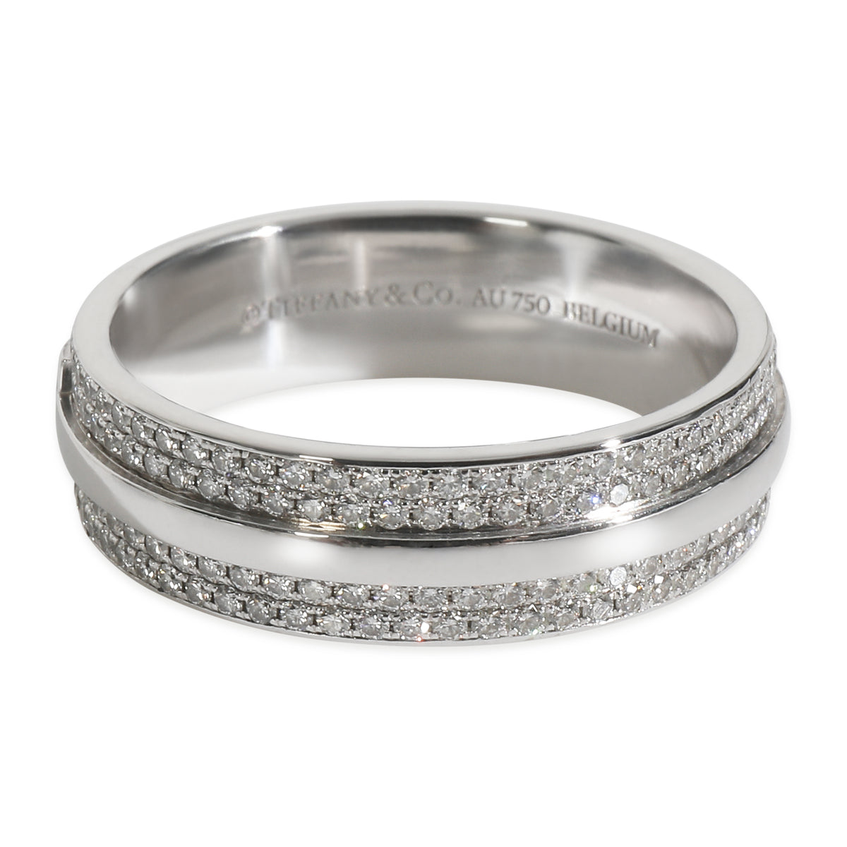 White Gold Diamond Tiffany T Wide Ring