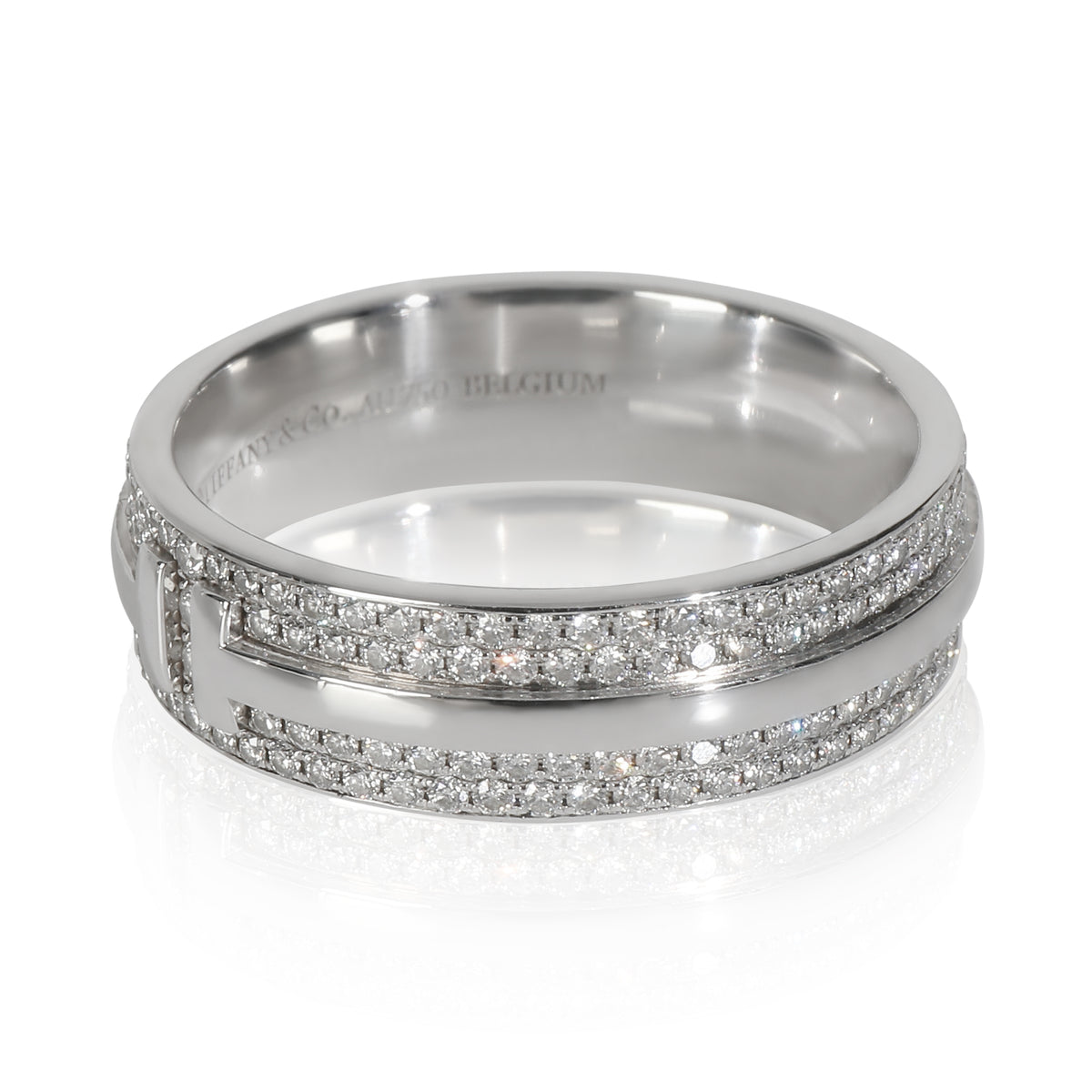 White Gold Diamond Tiffany T Wide Ring