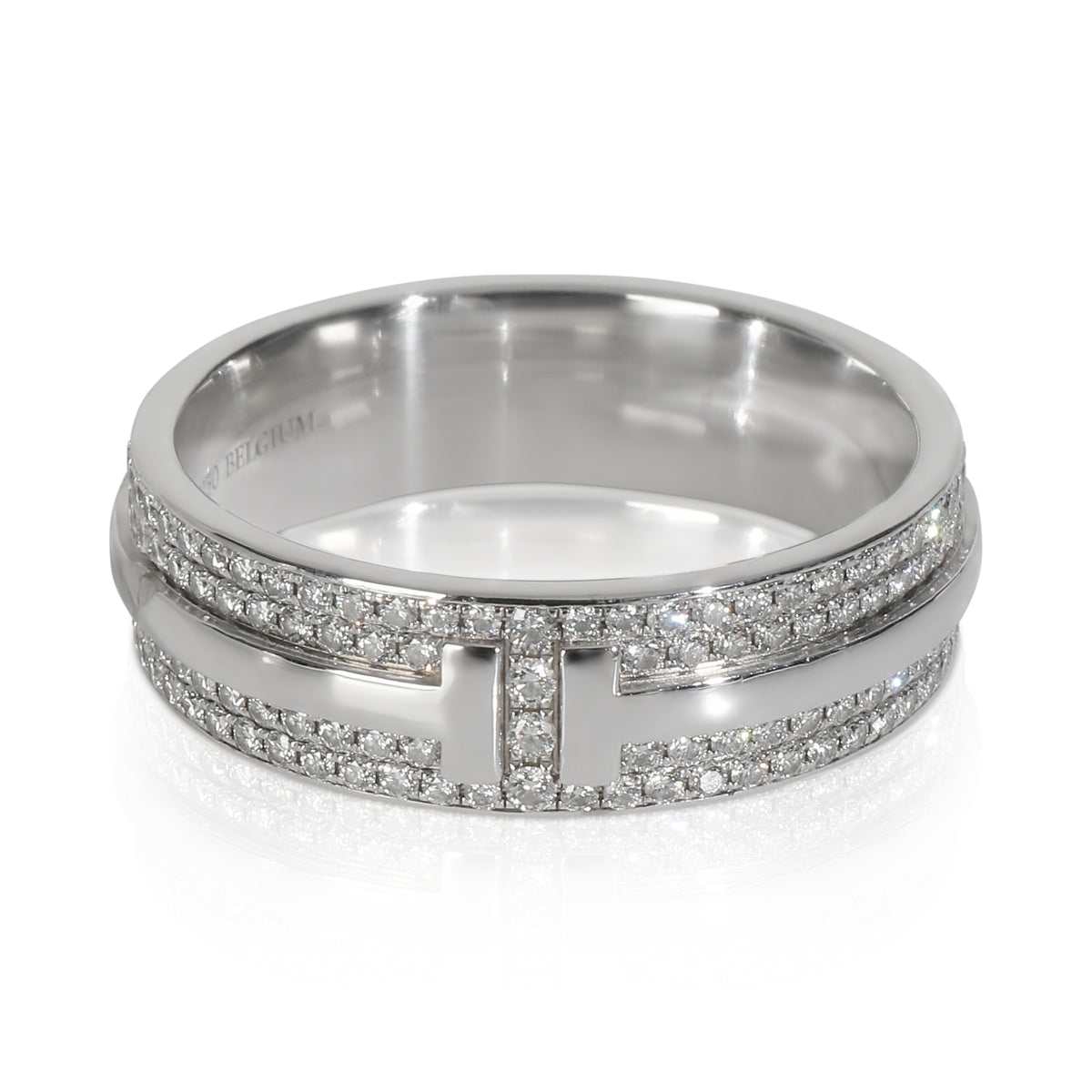 White Gold Diamond Tiffany T Wide Ring