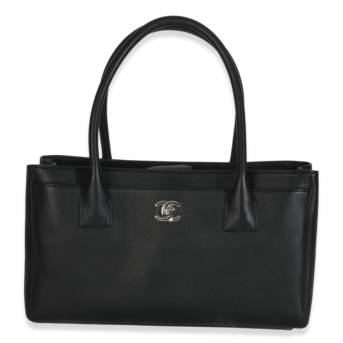 Black Calfskin Small Cerf Executive Shopper Tote