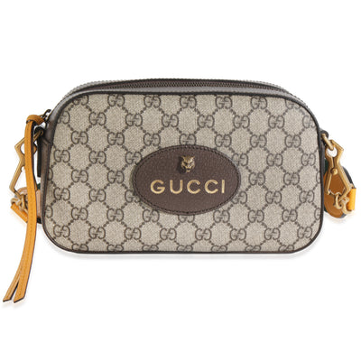 Beige GG Supreme Monogram Web Neo Vintage Shoulder Bag