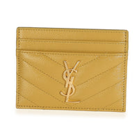 Light Chartreuse Grain De Poudre Matelasse Credit Card Case