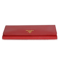 Red Saffiano Long Flap Wallet