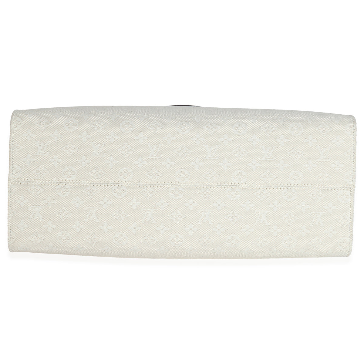 Louis Vuitton Blue Beige Jacquard Embroidered Tufted Monogram Hamptons Onthego G Handbag stamp