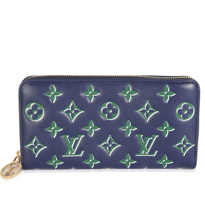Blue Green Lambskin Monogram Coussin Zippy Wallet