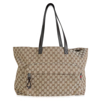 Beige GG Canvas Front Pocket Maxi Tote