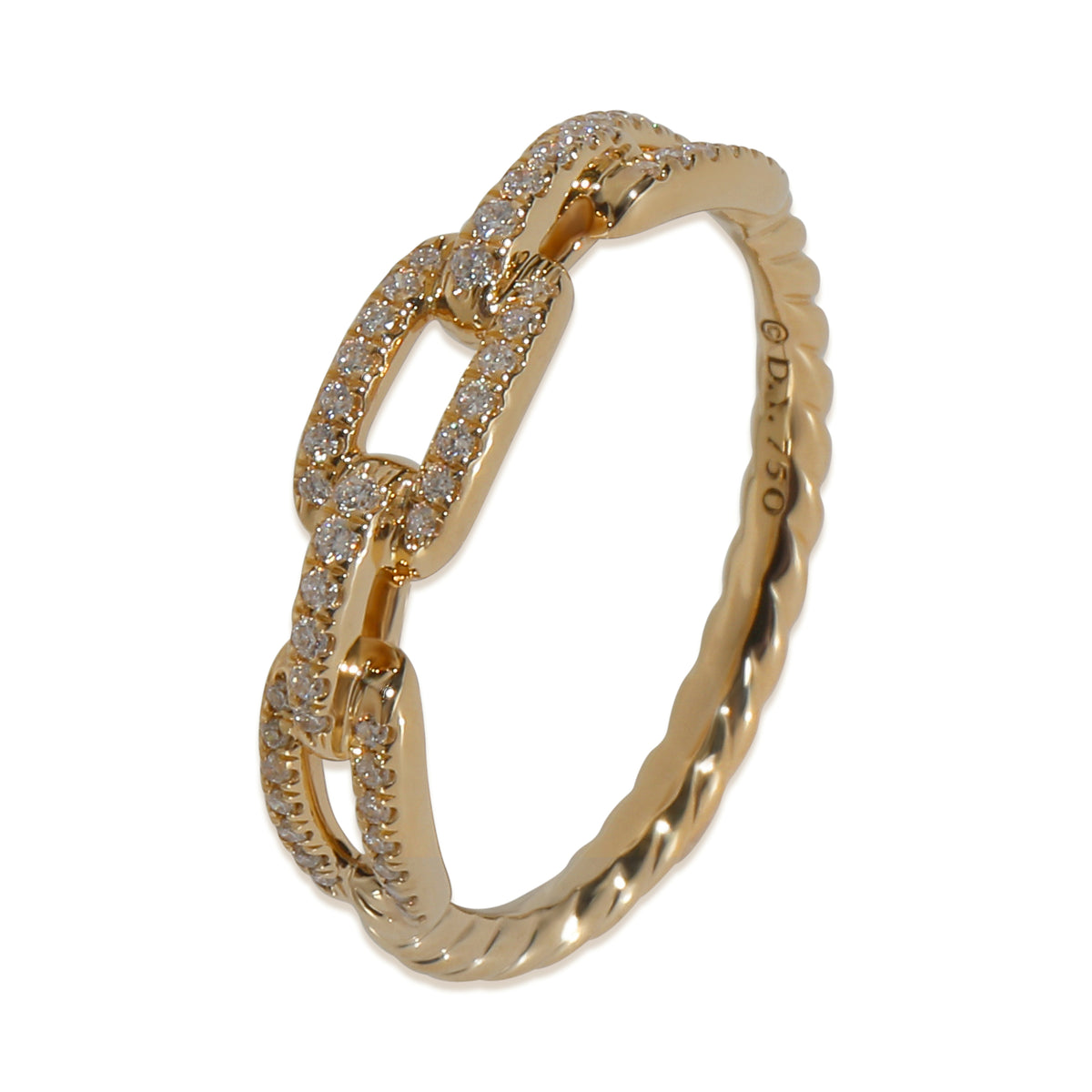Yellow Gold Diamond Stax Chain Link Ring