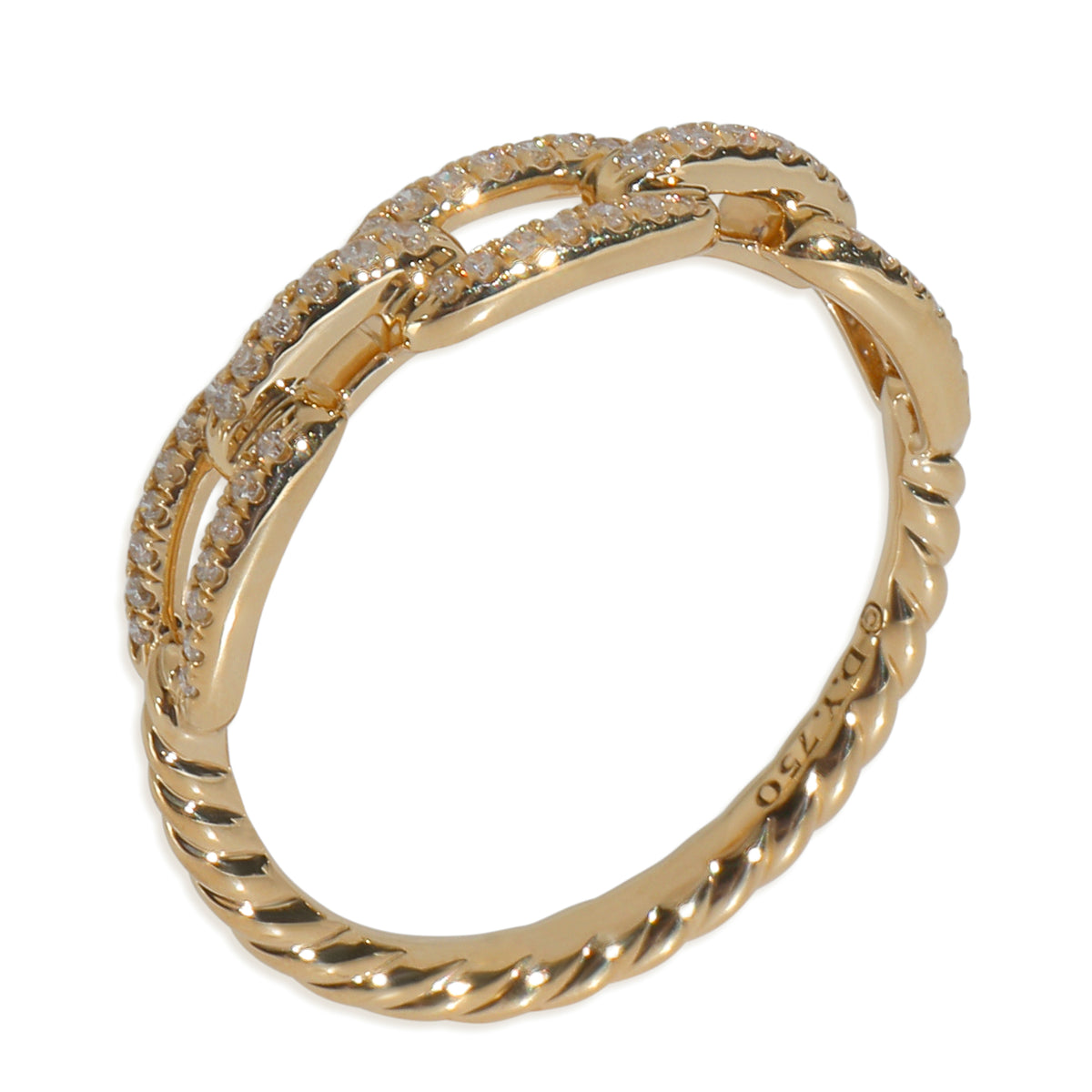 Yellow Gold Diamond Stax Chain Link Ring