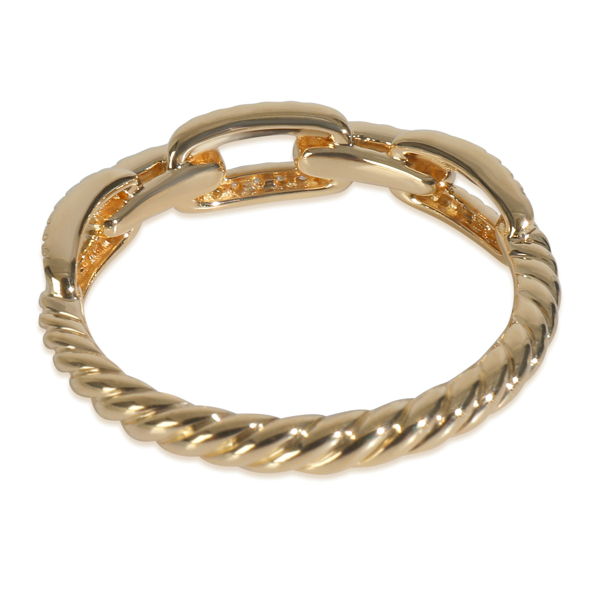 Yellow Gold Diamond Stax Chain Link Ring