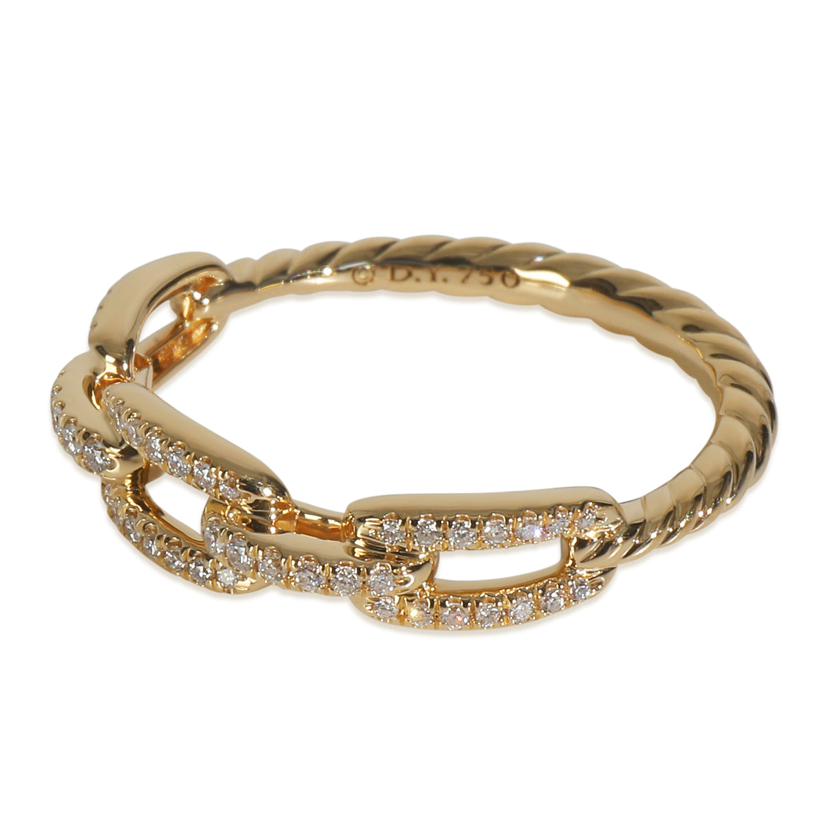Yellow Gold Diamond Stax Chain Link Ring