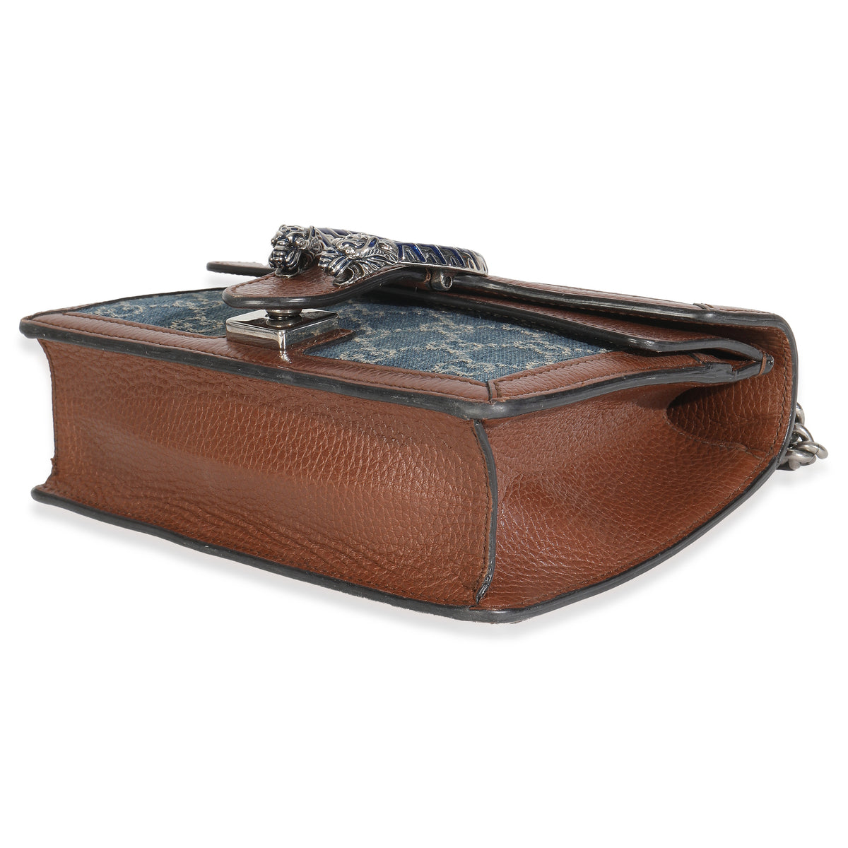 Blue New Denim GG Monogram Dollar Calfskin Enamel Mini Dionysus Bag