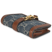Blue New Denim GG Monogram Jackie 1961 Card Case