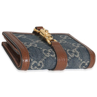 Blue New Denim GG Monogram Jackie 1961 Card Case