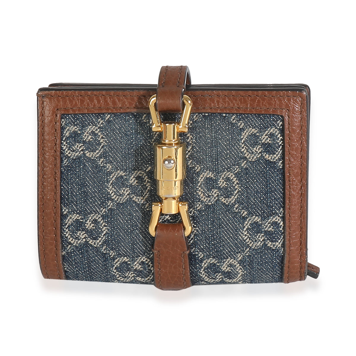Blue New Denim GG Monogram Jackie 1961 Card Case