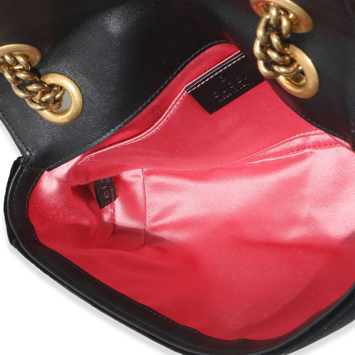 Black Velvet Matelasse Mini GG Marmont Shoulder Bag