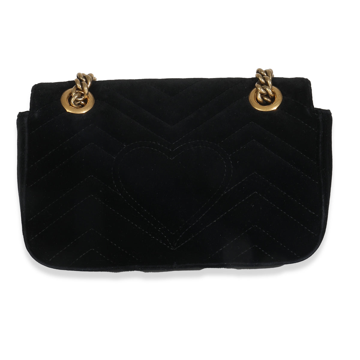 Black Velvet Matelasse Mini GG Marmont Shoulder Bag