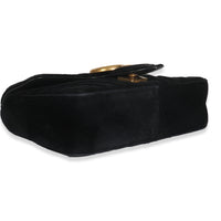 Black Velvet Matelasse Mini GG Marmont Shoulder Bag